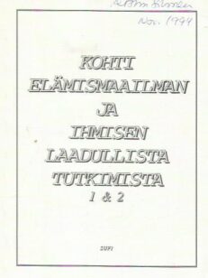 Kohti elämismaailman ja ihmisen laadullista tutkimista -kirjan kansi