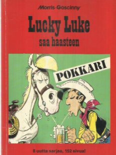 Lucky Luke saa haasteen -kirjan kansi